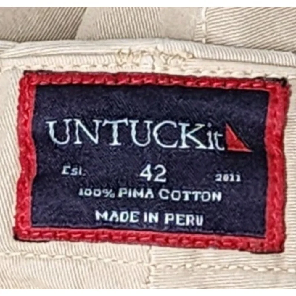 UNTUCKit Pima Cotton Chino Shorts Mens 42 Khaki Tan Casual Golf Preppy Stretch